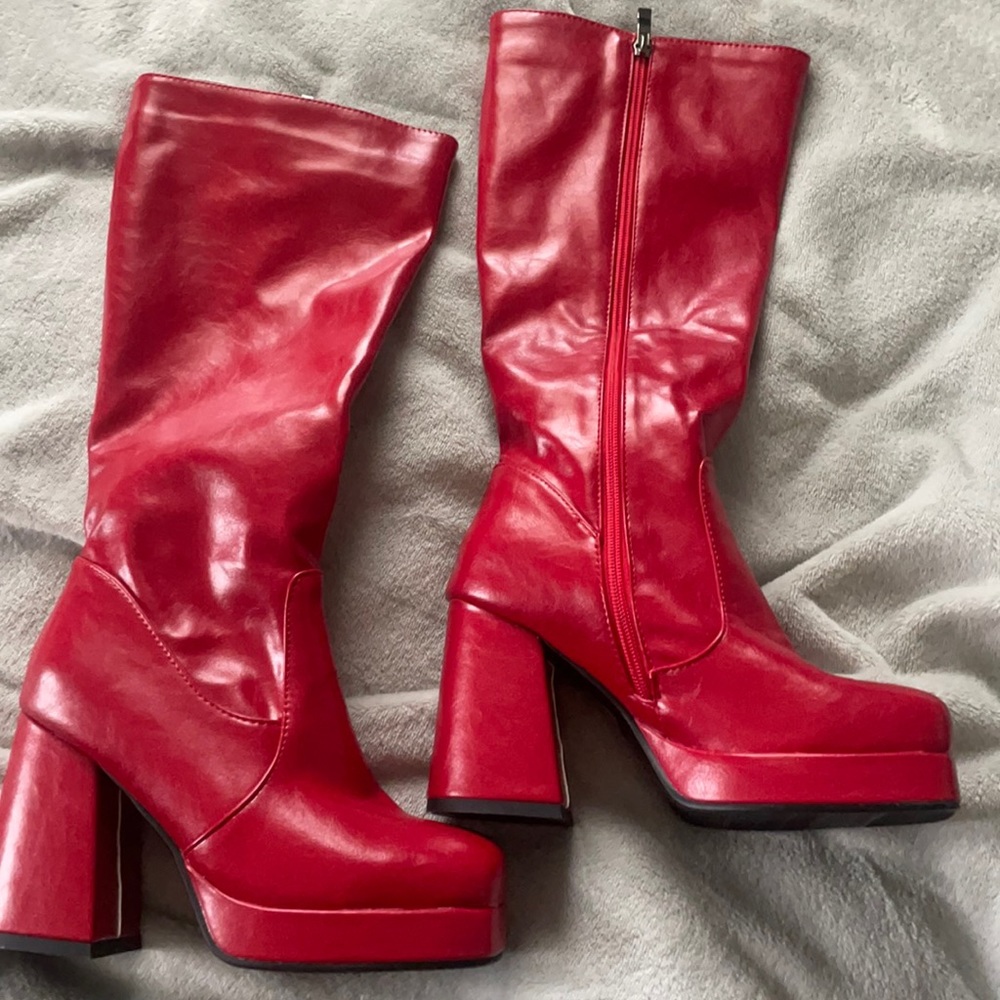 Never worn tall red heels